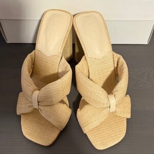 SCHUTZ Women's Beige Bow Mules